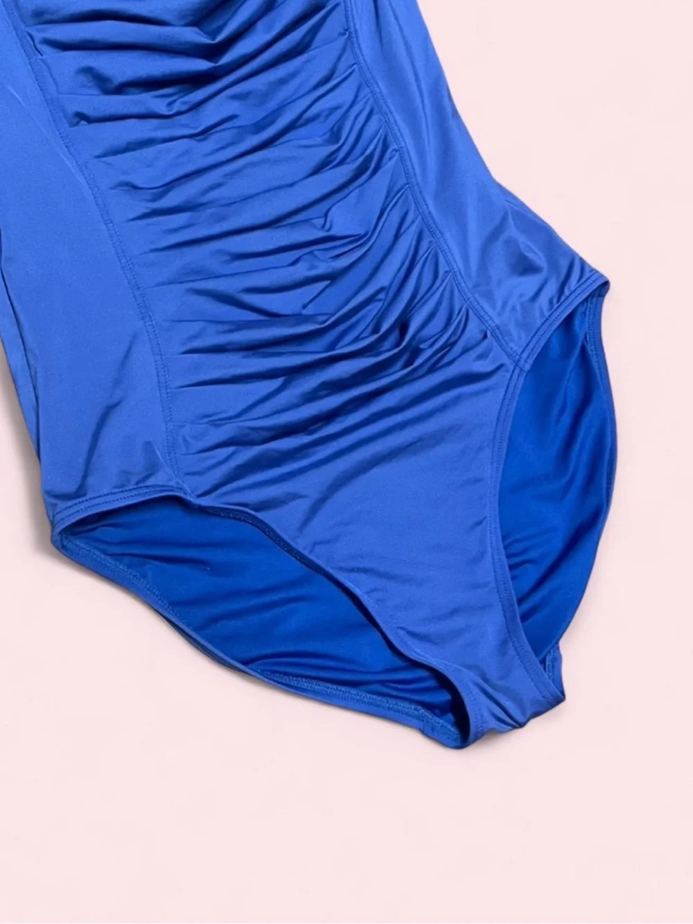 Calvin Klein Pleated Front One Piece Swimsuit Atlantis Blue Size 10 Ruched
